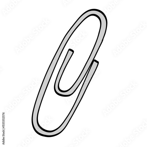Hand drawn paper clip school supply, stationery svg doodle, cartoon element for school stickers, prints, cards, posters, banners decor