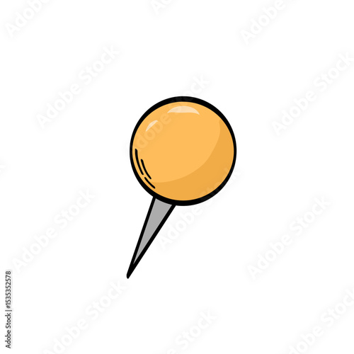 Hand drawn push pin school supply, stationery svg doodle, cartoon element for school stickers, prints, cards, posters, banners decor