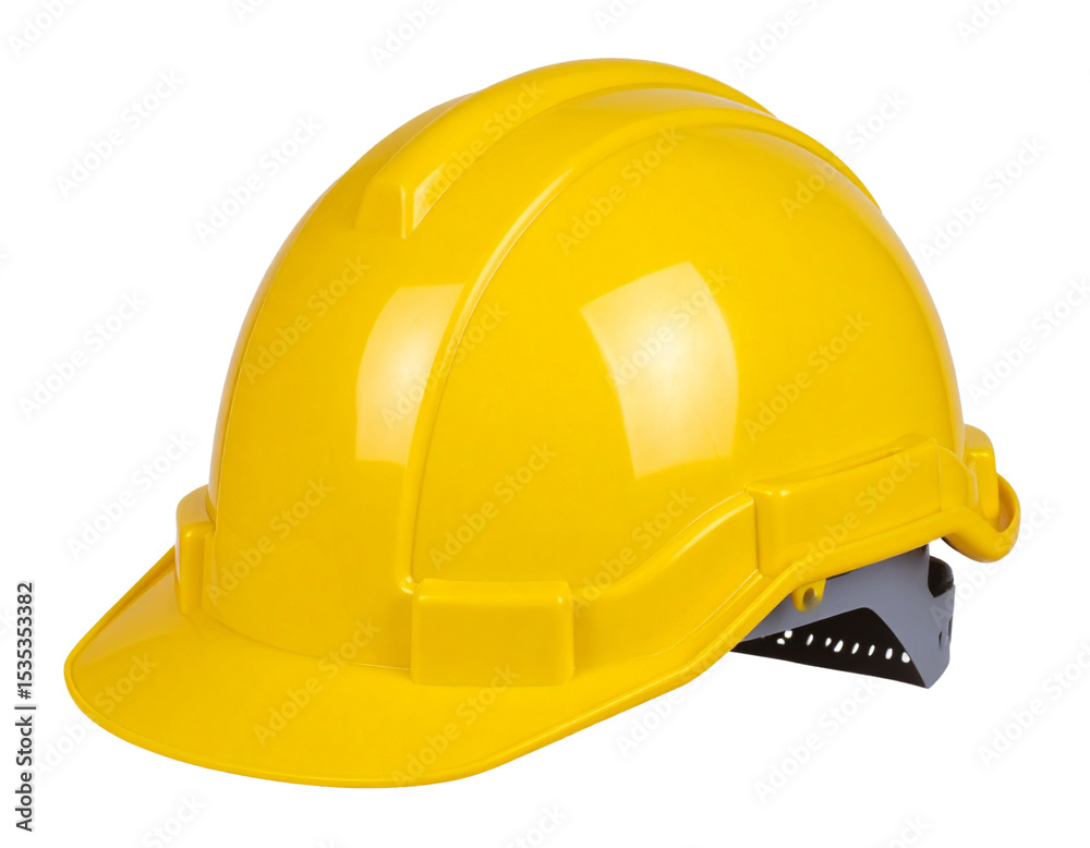 Fototapeta premium Yellow Hard Hat Protective Helmet Isolated on Transparent Background