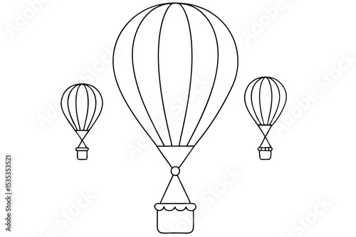 Hot Air Balloons Coloring Page Whimsical Style