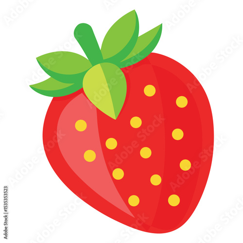 Strawberry fruit element, strawberry vector illustration, strawberry on white background, strawberry with leaf, fruit element, food, fresh fruit, red fruit, berry vector,