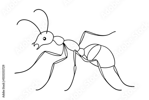 Crawling Ant Outline Vector Illustration