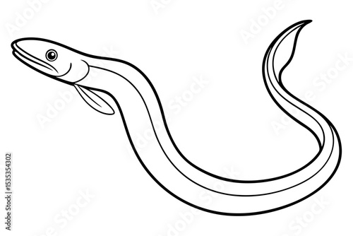 Abstract Eel Illustration in One Line Art