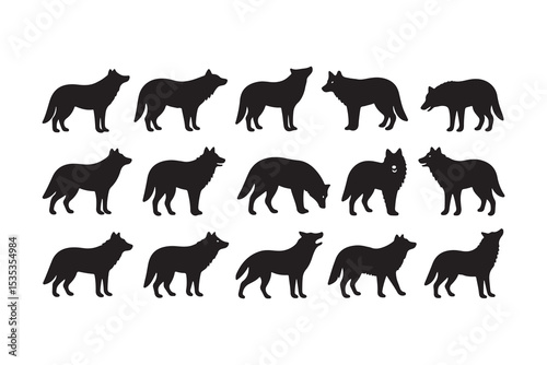 Collection of Wolf Silhouettes