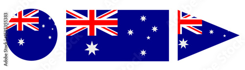 flag of australia, circle, triangle flag