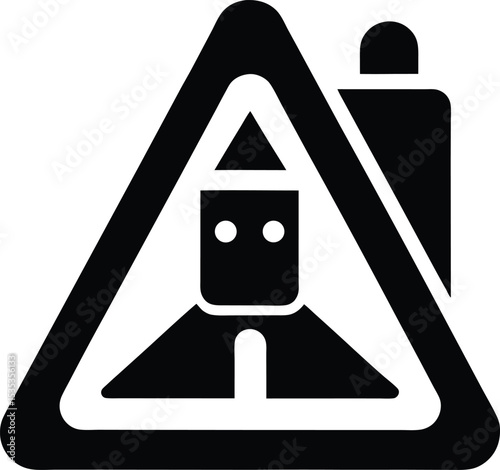 AI Warning Silhouette: Risk Icon

