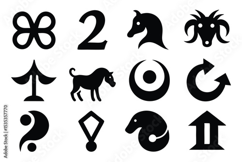 Twelve stylized zodiac constellations a vector design of astrological signs