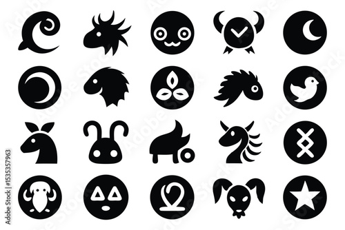 Twelve stylized zodiac constellations a vector design of astrological signs