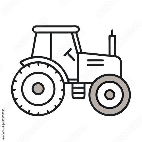 Farm Tractor Working in the Fields During the Harvest Season for Agriculture
