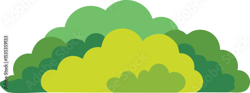 green bushes on a white background