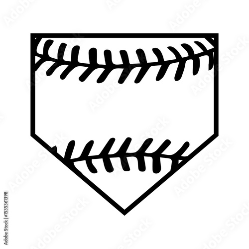 Baseball home plate icon vector. Baseball base illustration sign. Home Plate symbol. Baseball Logo. Baseball home web icon.