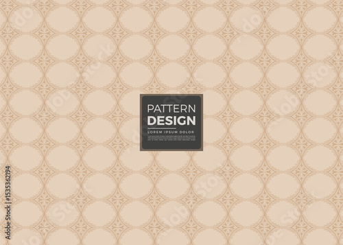 Beige background with a repeating pattern of ornate diamond shapes