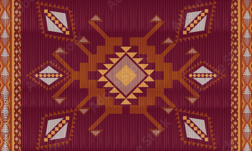 tribal ethnic abstract motif or southwestern motif, navajo	