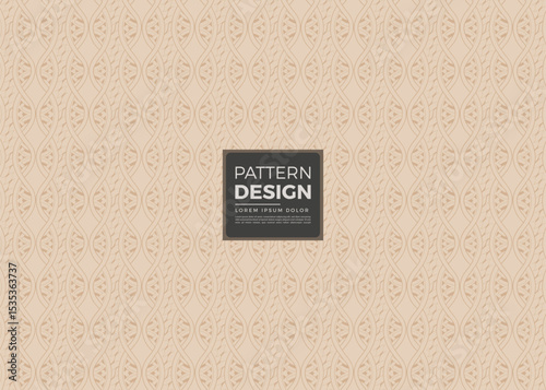 Beige seamless pattern with intricate interwoven design, ideal for textile, wallpaper, or background.