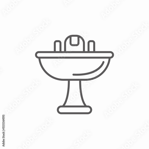 bathroom sink icon sign vector