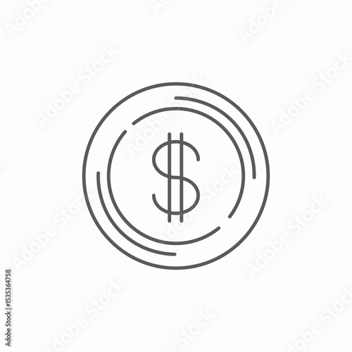 dollar penny money icon sign vector