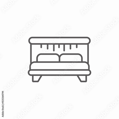 double bed icon sign vector