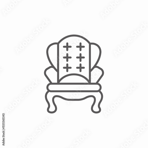 king chair icon sign vector
