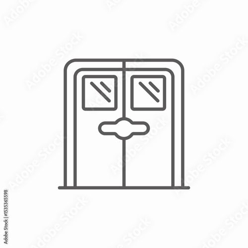 metal armored door icon sign vector