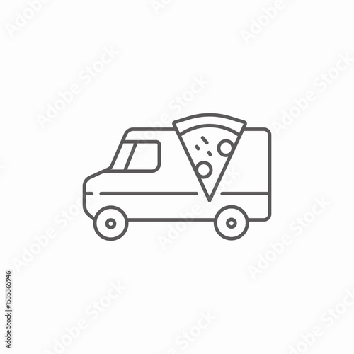 pizza delivery van icon sign vector