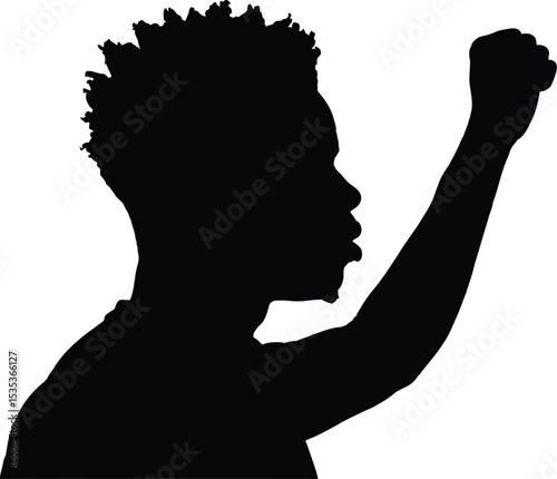 Juneteenth Protest Fist Silhouette - Empowered Resistance