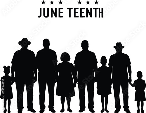 Juneteenth Family Silhouette - Multigenerational Pride
