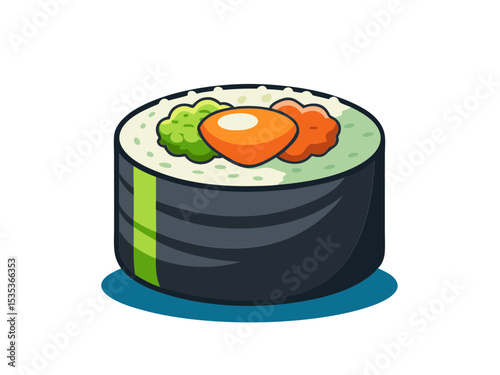 Delicious Sushi Roll Illustration Vibrant Colors and Exquisite Detail