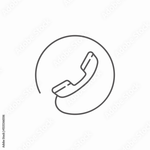 supprt line phone icon sign vector