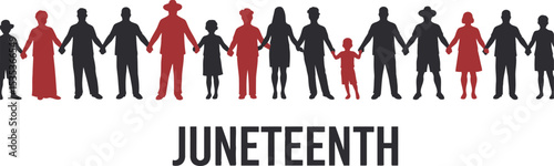 Juneteenth Unity Chain Silhouette - Linked Arms Solidarity