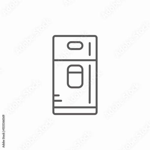 top freezer fridge icon sign vector