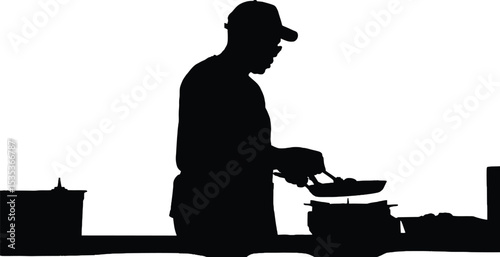 Juneteenth Soul Food Vendor Silhouette - Cultural Nourishment