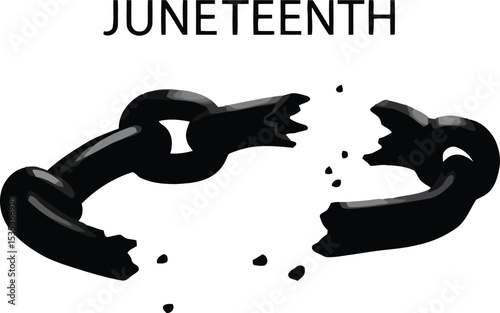 Juneteenth Broken Shackle Silhouette - Freedom Symbol