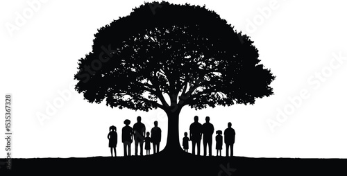Juneteenth Family Tree Silhouette - Generational Roots