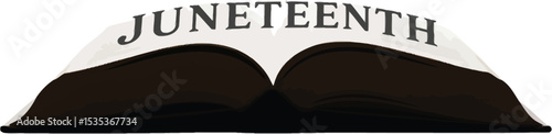 Juneteenth Book Silhouette - Bold Letter Display