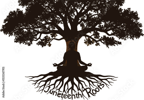 Juneteenth Meditation Silhouette - Roots Reflection