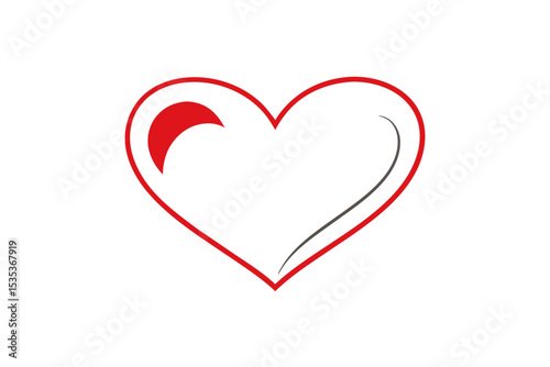 Romantic Heart Vector Line Art