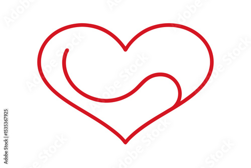 Red Heart Minimalist Illustration