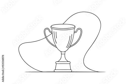 Victory Trophy Line Art Vector