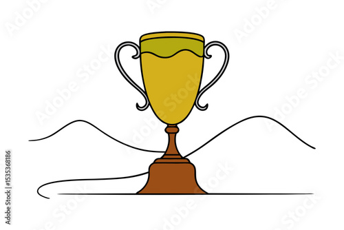 Simple Trophy Illustration Outline