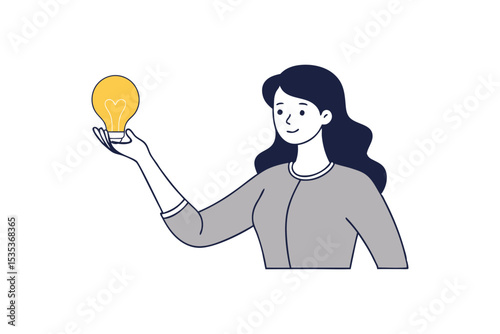 Creative Idea Pose Line Illustration