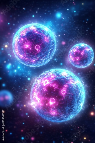 Cosmic Spheres of Light and Energy in the Galactic Expanse Scenery