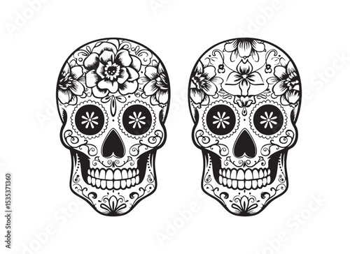 Sugar Skulls Intricate Day of the Dead Calaveras