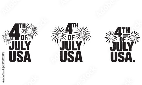 4th of July Happy Independence Day Celebration with American Flag and Stars Vector Design