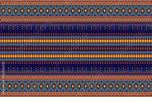 Geometric vector background with sacral tribal ethnic elements. Traditional triangles gypsy geometric forms sprites tribal themes apparel fabric tapestry print