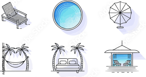 Create a kinds of deferent symbol, clock, compass, design, wheel, circle, icon, time, sky, sign, travel, sea, sun vector art with white background.