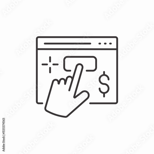 pay per click icon sign vector