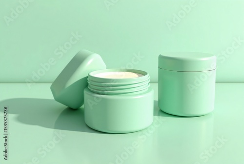 Mint Green Cosmetic Product Packaging Mockup