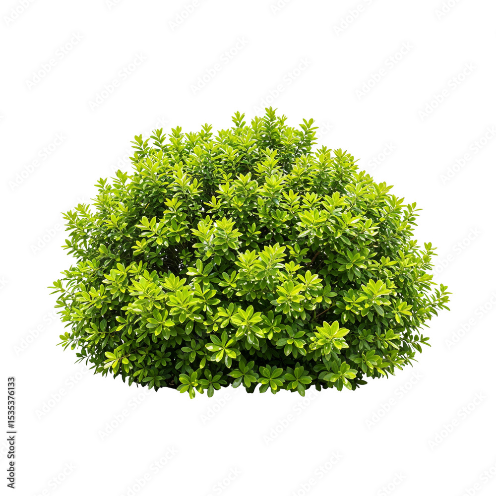 Obraz premium Lush green bush isolated on transparent background