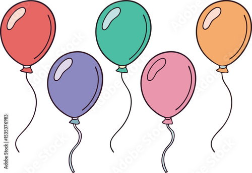 Colorful hot air balloons vector illustration