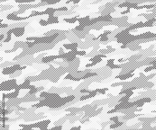 Abstract halftone background. Military camouflage effect dot seamless pattern texture. Dotted background as design element.